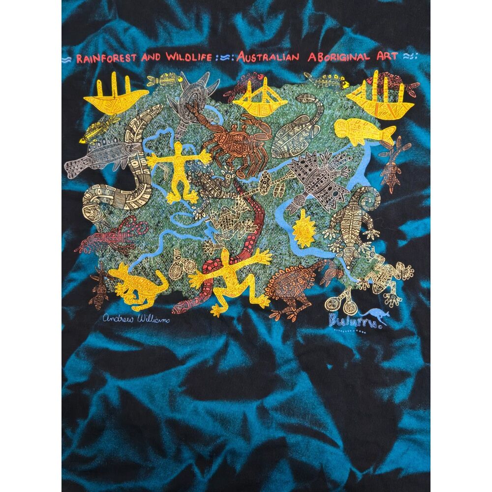 Vintage Bulurru Australian Aboriginal Art Shirt | Andrew Williams | Men's XL - Picture 3 of 8